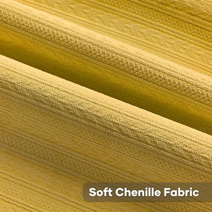 FUTEI Mustard Yellow Decorative Throw Pillow Covers 20x20 Inch Set of 2,Soft Cozy Wheat Ear Striped Patterns Cushion Cases,Modern Home Decor for Couch Bed Living Room