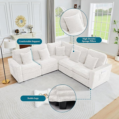 ORRD Modern Sofa Armrest Backrest for Modular Sectional Sofa Couch for Living Room-White
