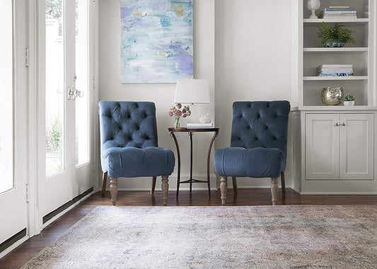 Loloi Loren Collection LQ-04 Silver/Slate 3'-6" x 5'-6" Accent Rug