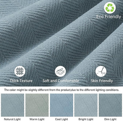 ZWJD Throw Blue Pillow Covers 18x18 Set of 2 Chenille Pillow Covers with Elegant Design Soft and Luxurious Decorative Throw Pillows for Couch, Bed, and Home Decor, Light Blue