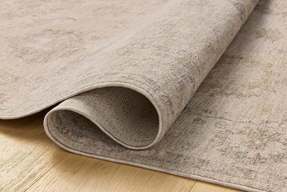 Loloi Chris Loves Julia Louisa Collection LOI-02 Oatmeal/Slate 3'-6" x 5'-6", .38" Pile Height, Accent Rug