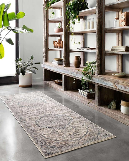 Loloi Teagan Collection TEA-01 Natural/Lt. Grey 7'-11" x 10'-6" Area Rug, Large, Soft Neutral Rug, High-Traffic for Living Room, Bedroom, Home Office, Dining Area