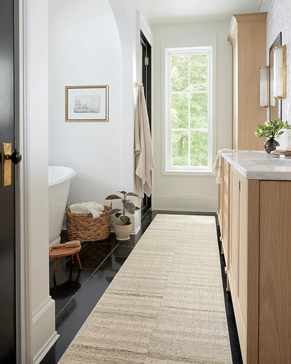 Loloi Chris Loves Julia Chris Collection CHR-02 Natural/Sage 2'-6'' x 9'-9'', .50" Pile Height, Runner Rug