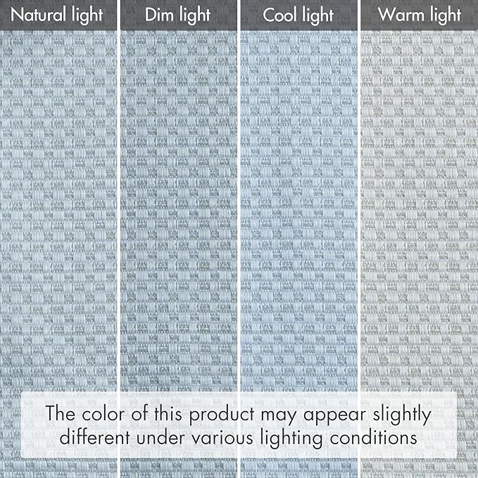 Madison Park Galen Cordless Roman Shade, 27"W x 64"H, Sheen Blue – Room Darkening, Thermal Insulated, Energy Efficient Window Blind with Subtle Sheen Basketweave Fabric for Privacy