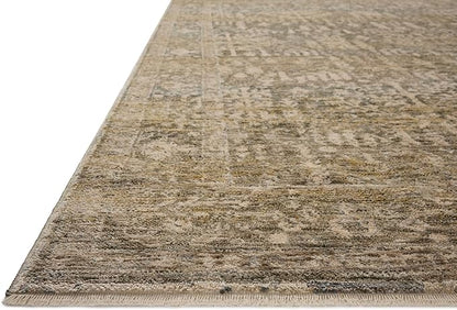 Loloi Magnolia Home by Joanna Gaines Junie Collection JUE-02 Moss/Natural 2'-0" x 3'-0", .38" Pile Height, Accent Rug