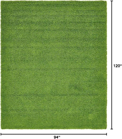 Unique Loom Solid Shag Collection Area Rug (7' 10" x 10' Rectangle, Grass Green)