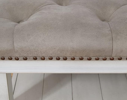 Signature Design by Ashley Kanwyn French Country Upholstered Square Ottoman Coffee Table, Whitewash
