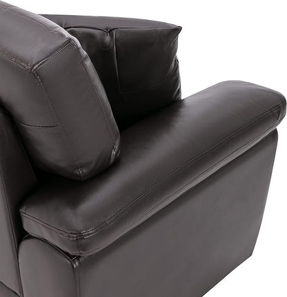 Morden Fort Faux Leather Chairs Set of 2, Modern Luxury Leather Sofa Chair Easy Clean Skin-Friendly Leather Accent Armchairs for Living Room Apartment Office Lounge Comfy Reading Chairs, Chocolate