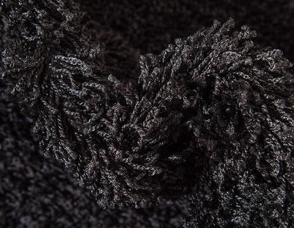 Unique Loom Solid Shag Collection Area Rug (7' 1" x 10' Rectangle, Jet Black)