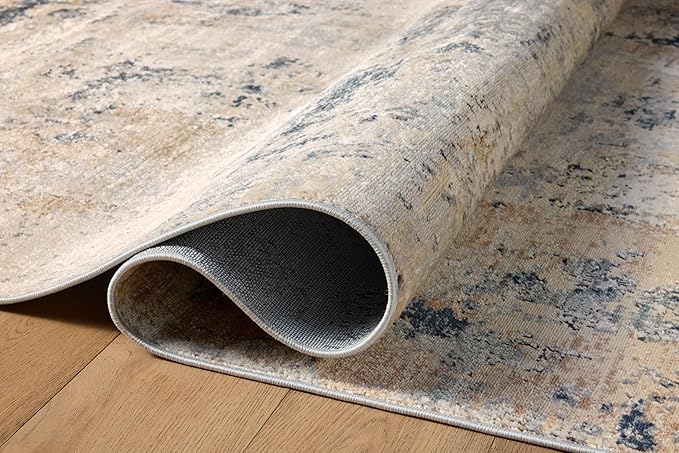 Loloi Teagan Collection TEA-06 Sand/Mist 7'-11" x 10'-6" Area Rug, Large, Soft Neutral Rug, High-Traffic for Living Room, Bedroom, Home Office, Dining Area