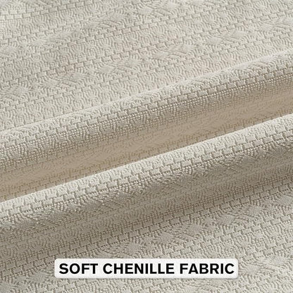 FUTEI Cream Chenille Throw Pillow Covers 22x22 Inch Set of 2,Soft Striped & Diamond Textured Cushion Cases,Modern Home Decor for Couch Living Room