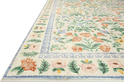 Loloi Rifle Paper Co. Eden Collection EDE-02 Mughal Garden Cream 5'-0" x 7'-6" Area Rug feat. CloudPile™