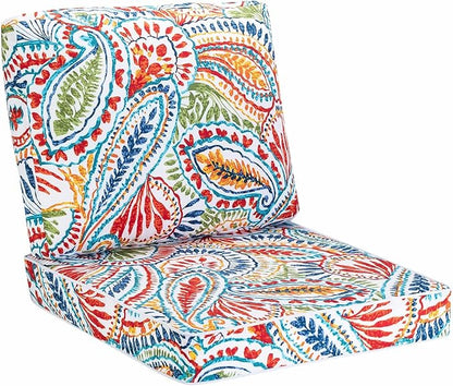 JMGBird Outdoor Chair Cushion Tufted Pillow, Deep Seat Outdoor Cushion Set 19"x19" Seat Cushions for Outdoor Furniture