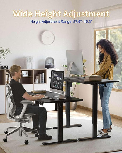 YIHAYO Electric Standing Desk, 40 x 24 Inches Stand Up Desk with Splice Board, Adjustable Height Desk, Computer Desk for Home Office, Black Frame/Black Top