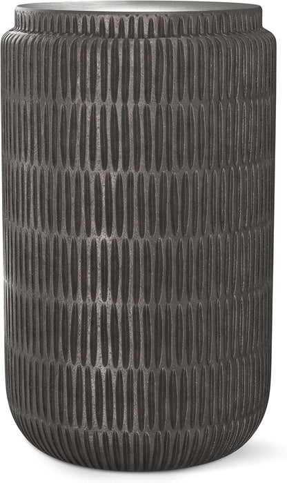 SIMPLIHOME Juno Metal Side Table in Graphite, 14.6 x 14.6 x 21.5 inches, Cast Aluminum Round Top for Living Room, Bedroom, Entryway, Assembled