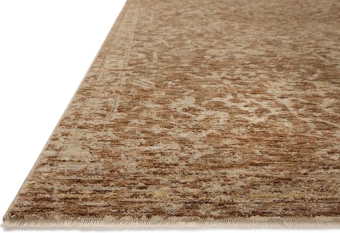 Loloi Magnolia Home by Joanna Gaines Junie Collection JUE-01 Clay/Natural 5'-3" x 5'-3", .38" Pile Height, Round Area Rug