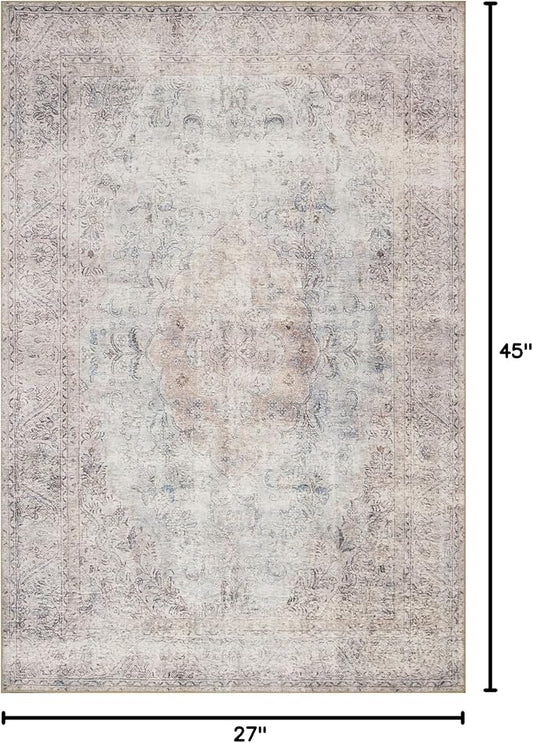 Loloi Loren Collection LQ-04 Silver/Slate 2'-3" x 3'-9" Accent Rug