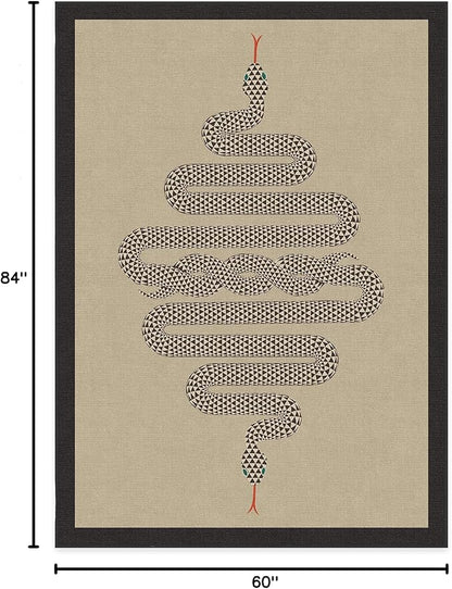 RUGGABLE x Jonathan Adler Washable Modern Area Rug – Venom Neutral 5x7, Stain-Resistant, Non-Slip – Medium Machine Washable Rugs for Living Room, Bedroom, Hallway, Entryway & Office–with Standard Pad