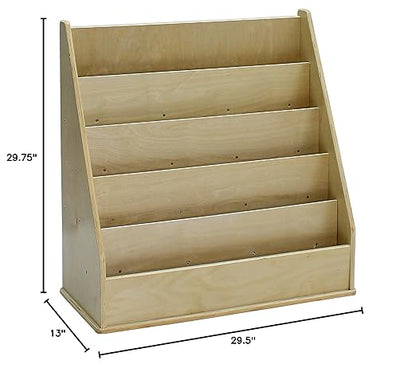 Factory Direct Partners 13132-NT Birch Book Display Stand, 5-Shelf Storage for Kid"s Books and Magazines for Bedroom, Playroom, Daycare, Preschool or Classroom - Natural