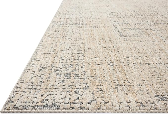 Loloi Amber Lewis Bexley Collection BEX-03 Natural/Slate 11'-6" x 15' Area Rug Neutral, Textured, Living, Bedroom, Dining, Carpet