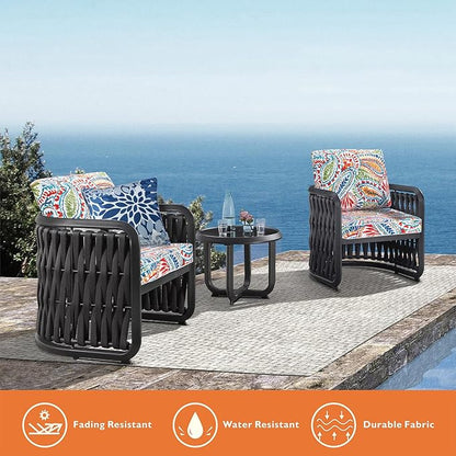 JMGBird Outdoor Cushion Tufted Pillow, Deep Seat Outdoor Chair Cushion Set 22"x22" Patio Cushions for Outdoor Furniture
