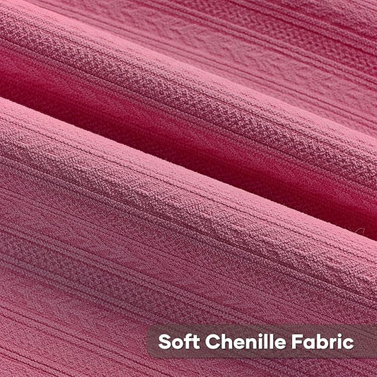 FUTEI Hot Pink Decorative Throw Pillow Covers 16x16 Inch Set of 2,Soft Cozy Wheat Ear Striped Patterns Cushion Cases,Modern Home Decor for Couch Bed Living Room