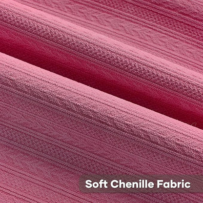 FUTEI Hot Pink Decorative Throw Pillow Covers 18x18 Inch Set of 2,Soft Cozy Wheat Ear Striped Patterns Cushion Cases,Modern Home Decor for Couch Bed Living Room