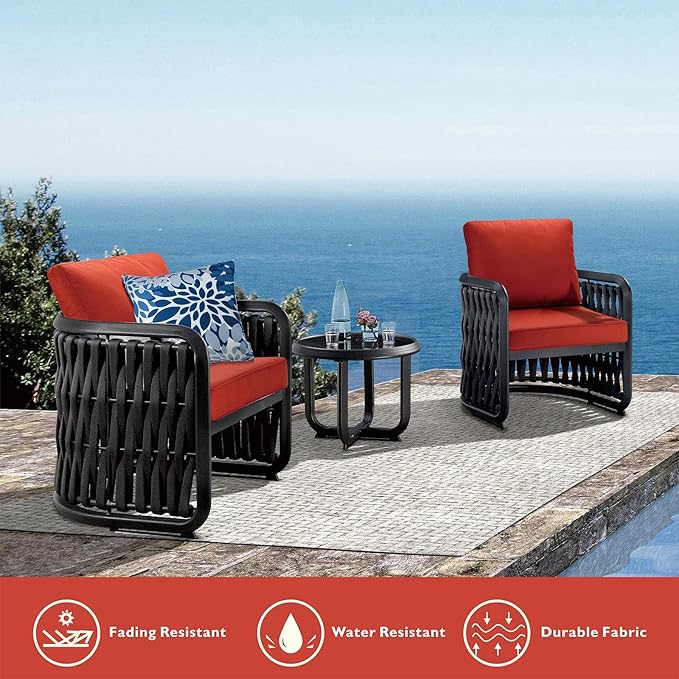 JMGBird Outdoor Chair Cushion Tufted Pillow, Deep Seat Chair Cushion Set 22"x22" Outdoor Cushions for Patio Furniture