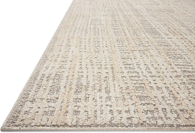 Loloi Amber Lewis Bexley Collection BEX-07 Natural/Dove 11'-6" x 15' Area Rug Neutral, Textured, Living, Bedroom, Dining, Carpet
