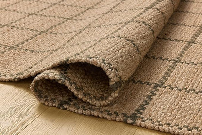 Loloi Chris Loves Julia Fletcher Collection FLE-01 Natural/Olive 8'-6" x 11'-6", .37" Pile Height, Area Rug