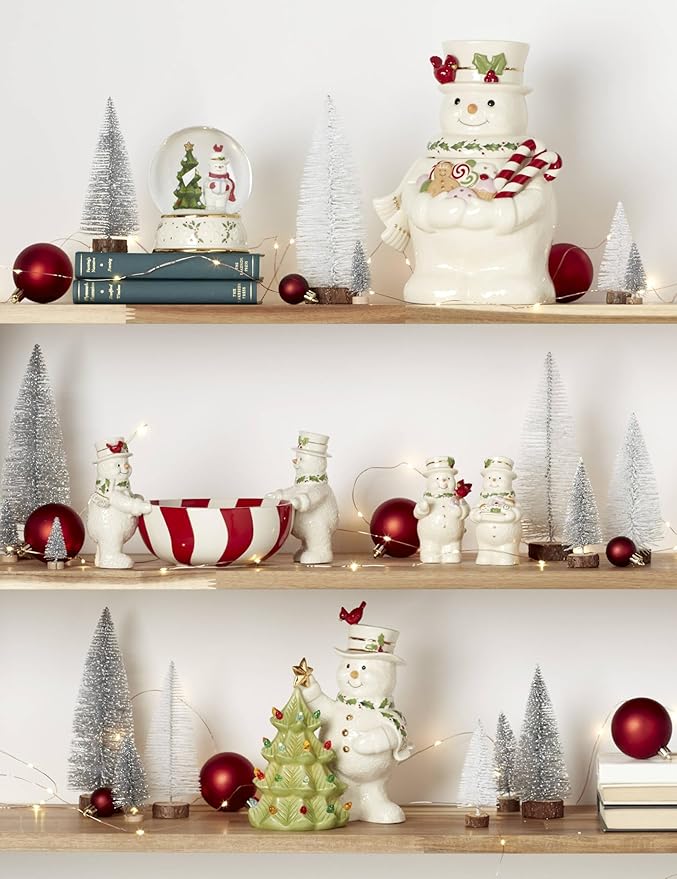 Lenox 896361 Happy Holly Days Snowmen Salt & Pepper Set, 2-Piece, Ivory, Christmas & Holiday Hosting