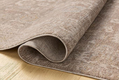 Loloi Chris Loves Julia Louisa Collection LOI-03 Taupe/Ivory 2'-7" x 10'-0", .38" Pile Height, Runner Rug