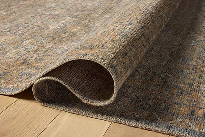 Loloi Amber Lewis Molly Collection MOL-02 Denim/Gold 5'-3" x 7'-9" Low Pile Area Rug