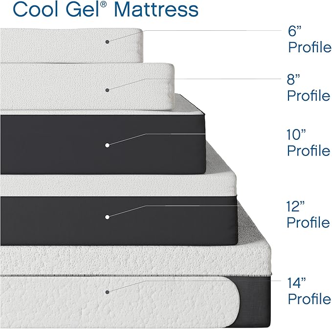 Cool Gel 12 Inch Full Size Mattress Memory Foam Medium Firm, Gel Memory Foam Mattress Full Matress Cooling, Made in the USA, 12" Depth with Pressure Relief, CertiPUR-US Certified No Fiberglass, Bed