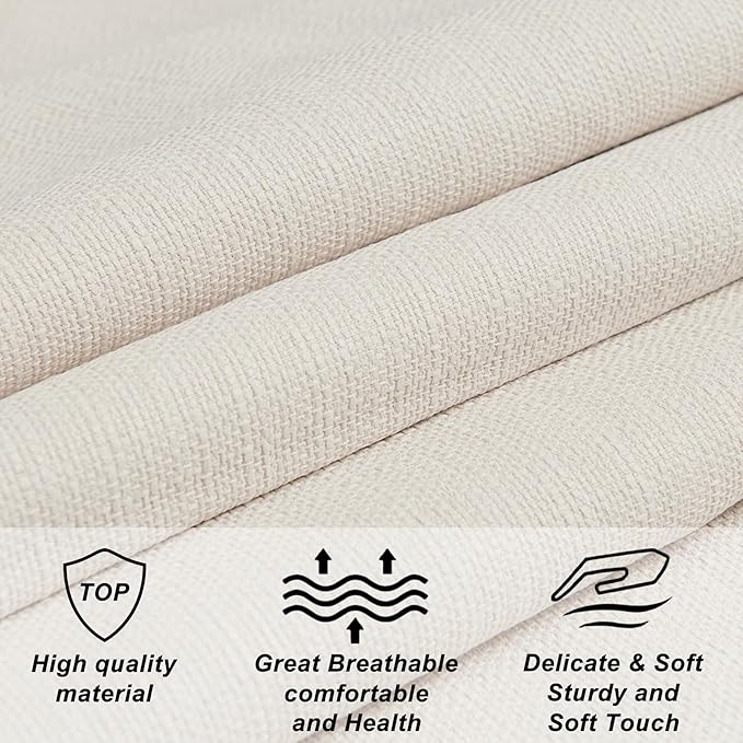 Linen Upholstered Headboard King/Cal King Size Latest Model Wall Mount, Bed Frame Mount, Featuring High-Density Sponge Padding, Luxury Texture Easy Assembly Comfort and Style-Ivory
