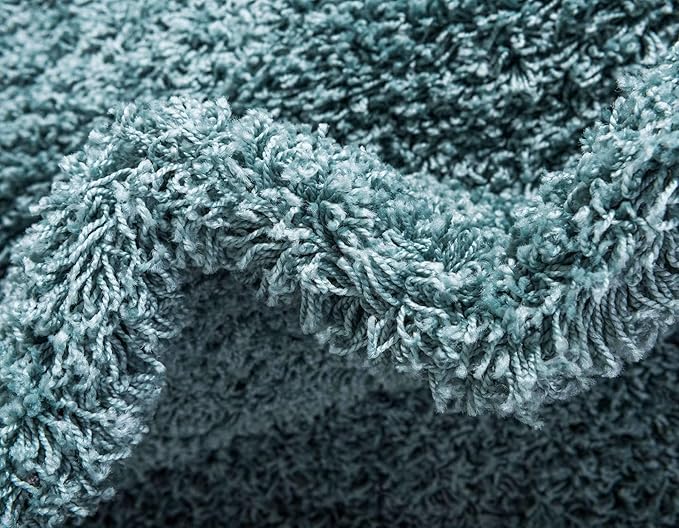 Unique Loom Solid Shag Collection Area Rug (2' 2" x 6' 7" Runner Light Slate Blue)