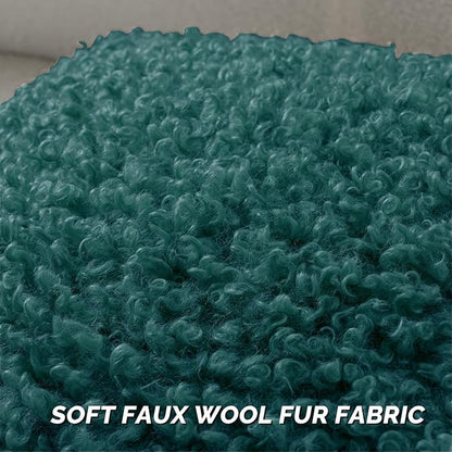 FUTEI Teal Decorative Throw Pillow Covers 24x24 Inch Set of 2,Soft Fluffy Faux Wool Fur Boucle Textured European Cushion Case,Modern Home Decor for Couch Bed Living Room Office