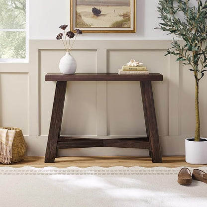 Walker Edison Colt Modern Farmhouse Solid Wood Entry Table, 40 Inch, Espresso