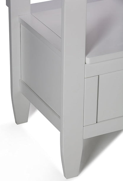 SIMPLIHOME Brooklyn Entryway Storage Bench - 48 inch Wide Solid Wood Storage Seat in White, Contemporary Bench for Entryway or Living Room with Lift-Up Lid and Slatted Backrest