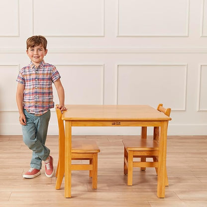 ECR4Kids 30in Square Hardwood Table with 22in Legs, Kids Furniture, Honey