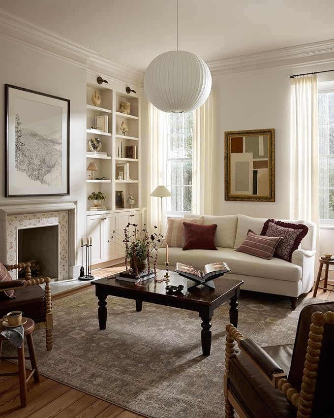 Loloi Chris Loves Julia Louisa Collection LOI-03 Taupe/Ivory 7'-10" x 7'-10", .38" Pile Height, Round Area Rug