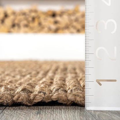nuLOOM Ashli Solid Farmhouse Jute Runner Rug, 2' 6" x 10', Natural