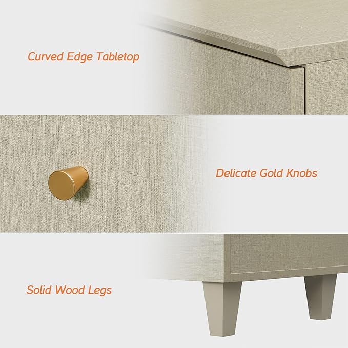 WAMPAT Set of 3 Storage Cabinets, 70.8" Kitchen Sideboards with Drawers and Doors, Modern Beige Coffee Bar Cabinets with Adjustable Shelves and Solid Legs for Living Room, Entryway, Hallway