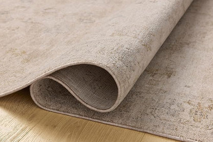 Loloi Chris Loves Julia Louisa Collection LOI-01 Oatmeal/Stone 9'-6" x 13'-1", .38" Pile Height, Area Rug