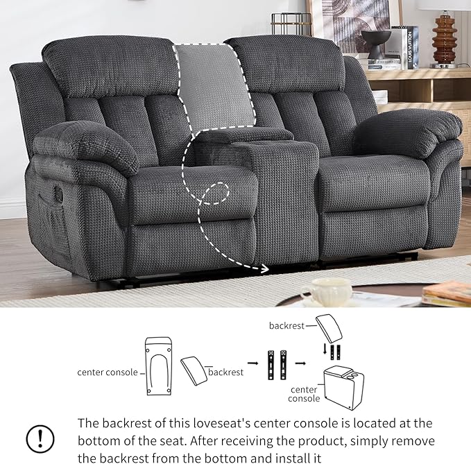 CANMOV Recliner Sofa Set, Oversize Power Lift Recliner Chair, Manual Loveseat and 3-Seat Sofa with Overstuffed Armrest for Living Room,Bedroom Furniture,Office,1+2+3 Seat Grey
