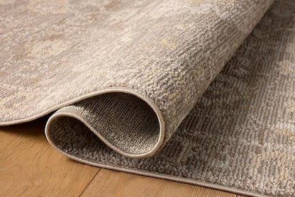 Loloi Magnolia Home by Joanna Gaines Pace Collection PAC-03 Taupe/Wheat 9'-6" x 9'-6" Round Area Rug