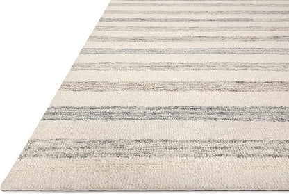 Loloi Chris Loves Julia Chris Collection CHR-05 Ivory/Slate 8'-6'' x 11'-6'', .50" Pile Height, Area Rug