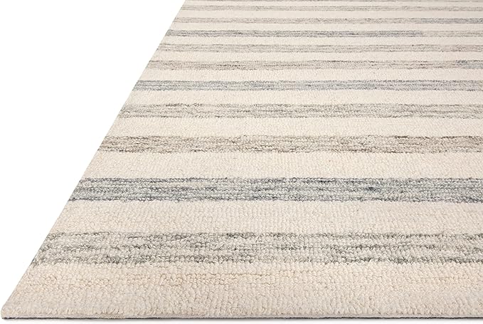 Loloi Chris Loves Julia Chris Collection CHR-05 Ivory/Slate 7'-9'' x 9'-9'', .50" Pile Height, Area Rug