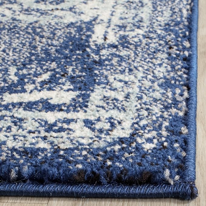 SAFAVIEH Evoke Collection 11' x 15' Navy/Ivory EVK256A Oriental Distressed Non-Shedding Living Room Bedroom Dining Home Office Area Rug