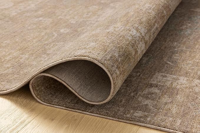 Loloi Chris Loves Julia Louisa Collection LOI-04 Taupe/Gold 7'-10" x 10', .38" Pile Height, Area Rug
